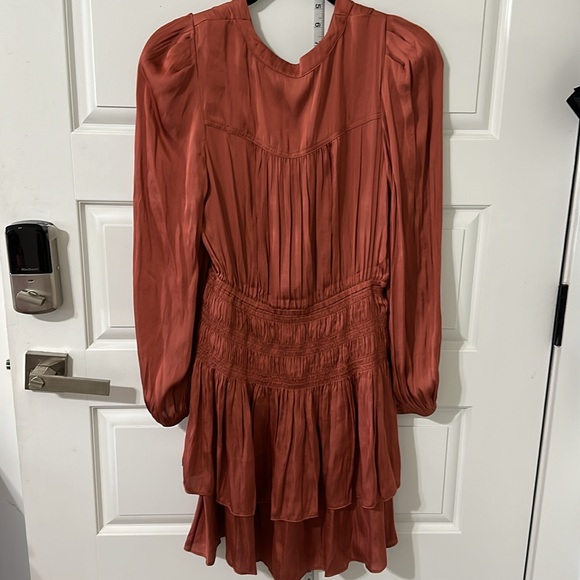Current air small boho chic long sleeve dress rare ginger salmon color - Picture 7 of 10